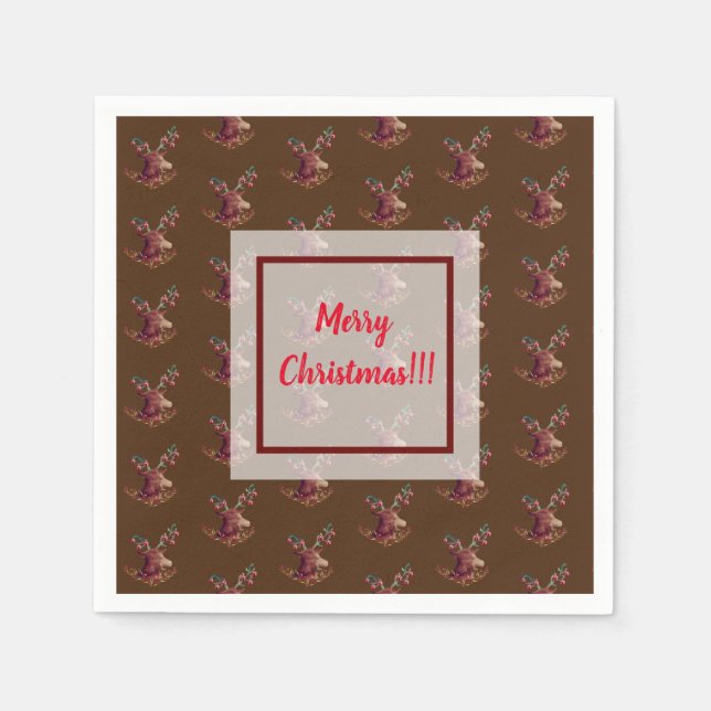 Guardanapo De Papel Holiday Reindeer (Frente)