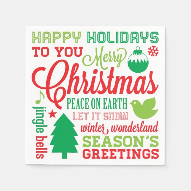 Guardanapo De Papel Holiday Subway Art Napkins (Frente)