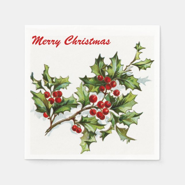 Guardanapo De Papel Holly Berries 001 (Frente)
