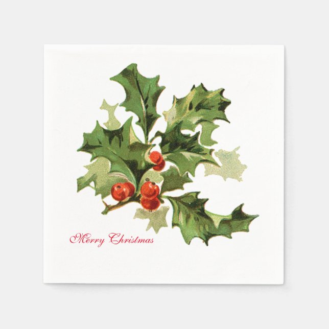 Guardanapo De Papel Holly e Berries Napkin (Frente)