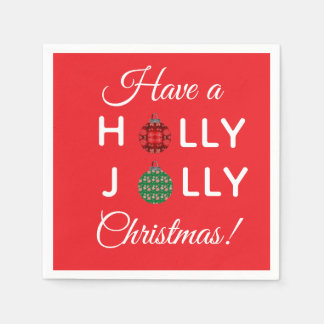Guardanapo De Papel Holly Jolly Christmas napkin