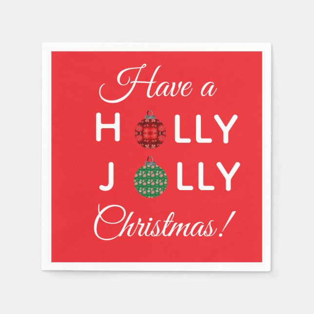 Guardanapo De Papel Holly Jolly Christmas napkin (Frente)