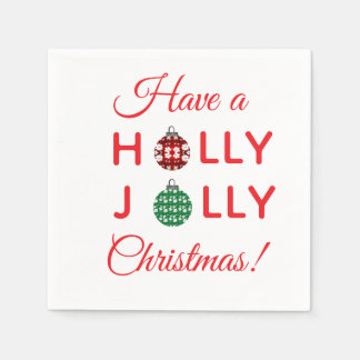 Guardanapo De Papel Holly Jolly Christmas napkin