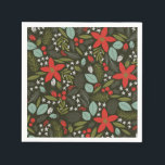 Guardanapo De Papel Holly Jolly Christmas Winter Pattern<br><div class="desc">design original por Jennifer @ Little Patinete Studios</div>