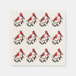 Guardanapo De Papel Holly Robins Pássaro Festivo