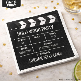 Guardanapo De Papel Hollywood Party Napkins, Movie Custom Birthday