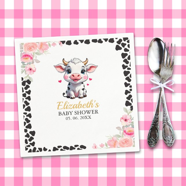 Guardanapo De Papel Holy Cow , Adorable Cow Baby shower  (Criador carregado)