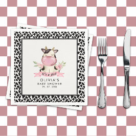 Guardanapo De Papel Holy Cow It's a Girl Cute Cow Baby shower