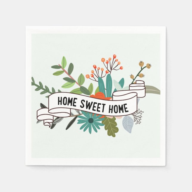 Guardanapo De Papel Home Sweet Home | floral (Frente)