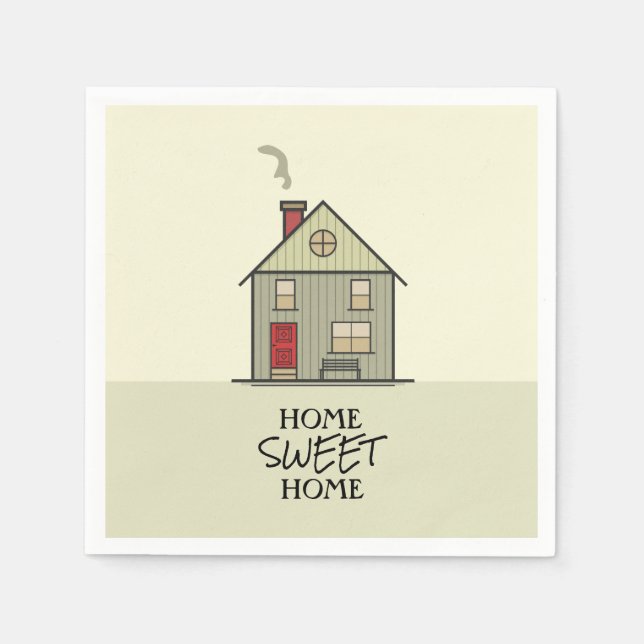 Guardanapo De Papel Home Sweet Home Quote Casa de Aquecimento Familiar (Frente)