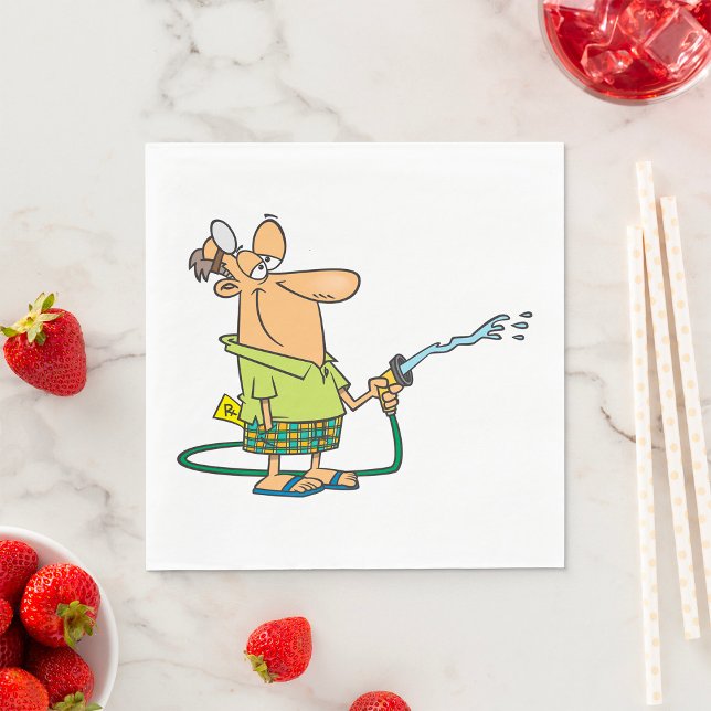 Guardanapo De Papel Homem Com Mangueira De Jardim (Criador carregado)