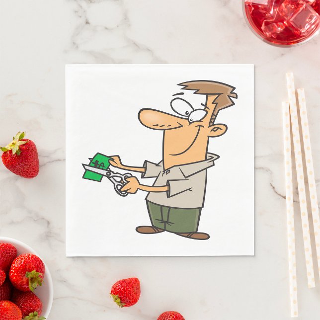 Guardanapo De Papel Homem Cortando Dinheiro Napkins (Criador carregado)