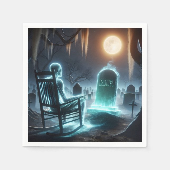 Guardanapo De Papel Homem Fantástico No Cemitério (Frente)