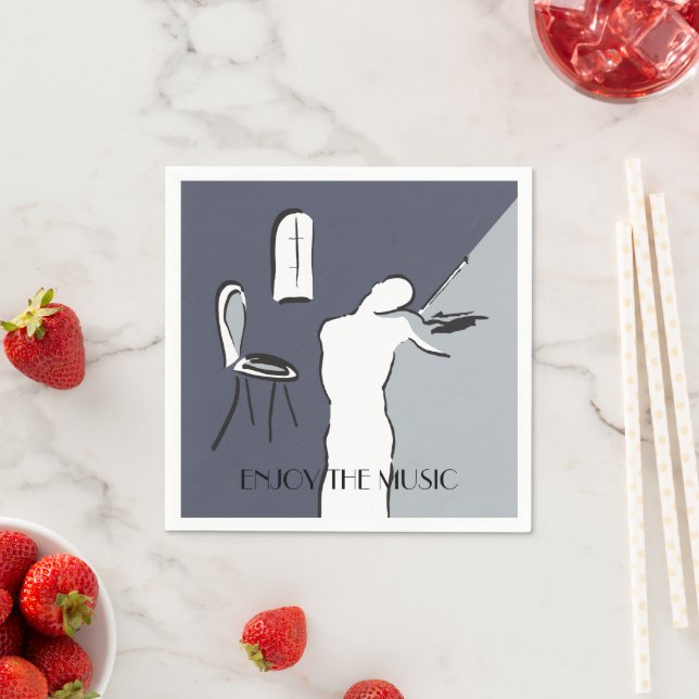 Guardanapo De Papel Homem Jogando Violino (Insitu)