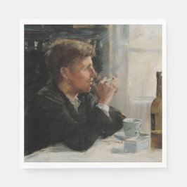 Guardanapo De Papel Homem sentado perdido na Mesa