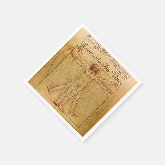 Guardanapo De Papel Homem Vitruviano Por Leonardo Da Vinci (Canto)