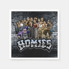 Guardanapo De Papel Homies Party Napkins, 90s Old School Party  
