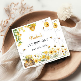 Guardanapo De Papel Honey Bee Flower Birthday Baby Shower