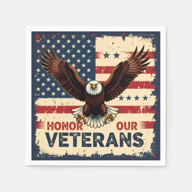 Guardanapo De Papel  Honor Our Veterans Standard Cocktail Napkins (Frente)
