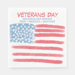 Guardanapo De Papel Honrando Heróis | Celebração do Dia dos Veteranos