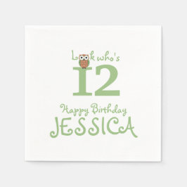 Guardanapo De Papel Hoot Owl Happy Birthday