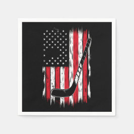 Guardanapo De Papel Hóquei Bandeira Americana Esportes Retro Vintage