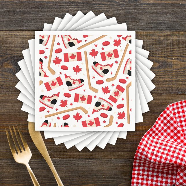 Guardanapo De Papel Hóquei no Canadá no dia do Canadá (Criador carregado)