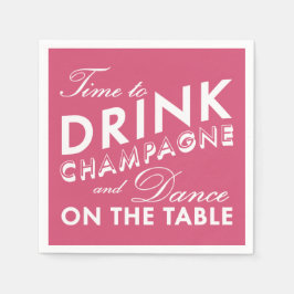 Guardanapo De Papel Hora de Beber Champanhe Rosa