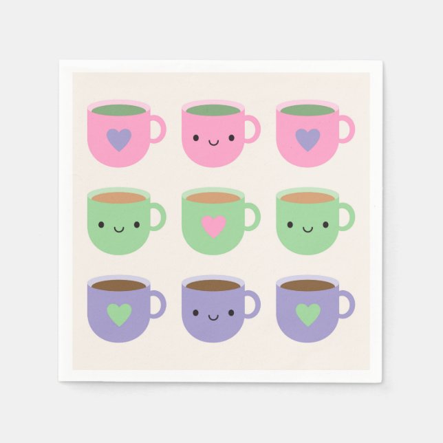 Guardanapo De Papel Hora do chá - Kawaii Cup (Frente)