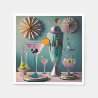 Guardanapo De Papel Hora do Cocktail Futurístico do meio século