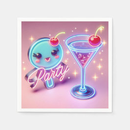 Guardanapo De Papel Hora do Partido Neon Pink