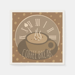 Guardanapo De Papel Hora do Relógio de Café e Feijões