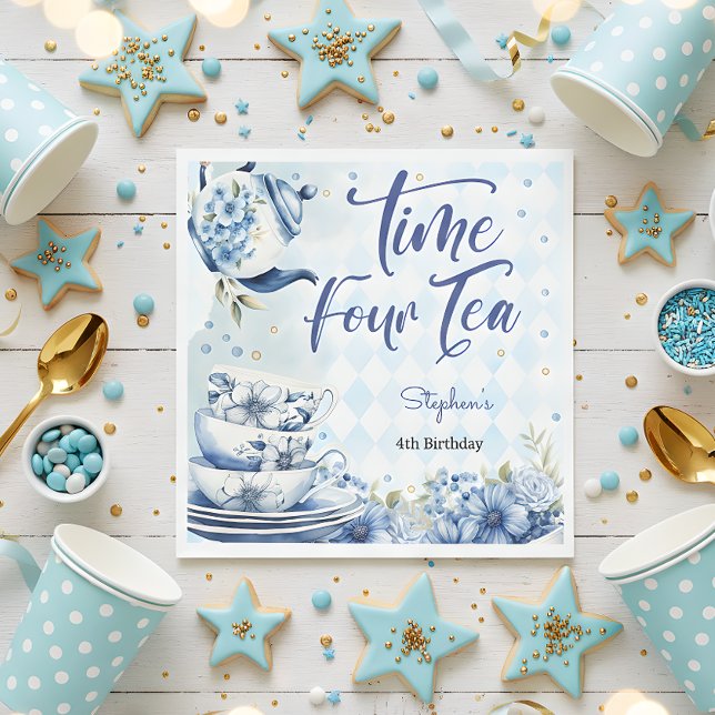 Guardanapo De Papel Hora quatro, quarto aniversário para crianças (Criador carregado)