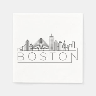 Guardanapo De Papel Horizonte urbano da cidade de Boston, horizonte de