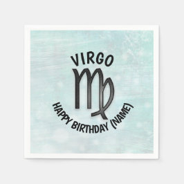 Guardanapo De Papel Horoscópio - Sinal de Virgo Personalizado Aniversá