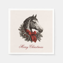 Guardanapo De Papel Horse Equestrian Vintage Style Christmas