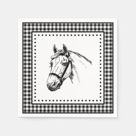 Guardanapo De Papel Horse Gingham