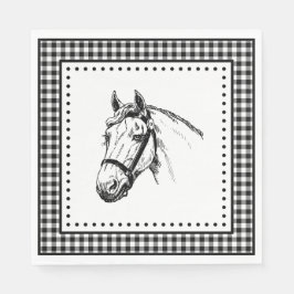 Guardanapo De Papel Horse Gingham