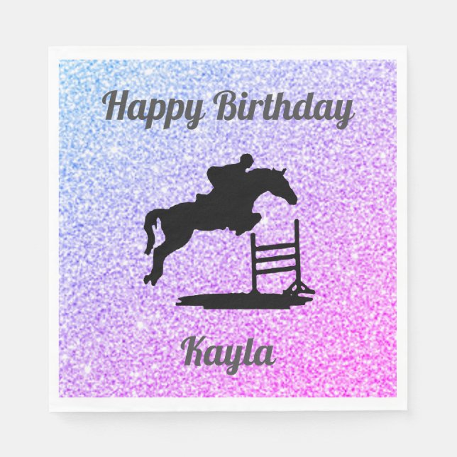 Guardanapo De Papel Horse Hunter Jumper Birthday Paper Napkins (Frente)