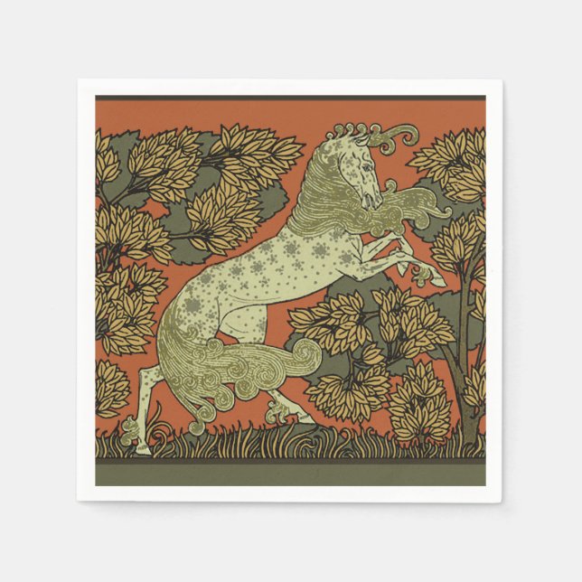 Guardanapo De Papel Horse Medieval Arts Artesanatos Art Nouveau (Frente)