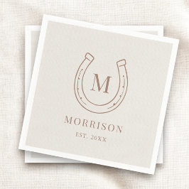 Guardanapo De Papel Horseshoe Country Western Monogram Wedding