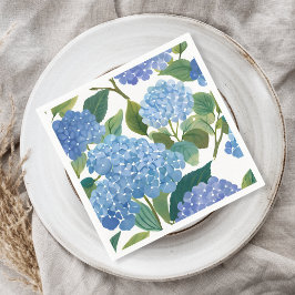 Guardanapo De Papel Hortênsias Azuis | Belo Arbusto Floral