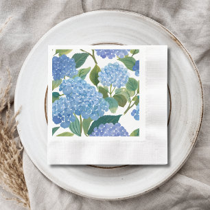 Guardanapo De Papel Hortênsias Azuis   Belo Arbusto Floral