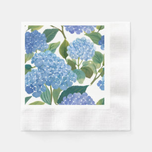 Guardanapo De Papel Hortênsias Azuis Floral Aquarela