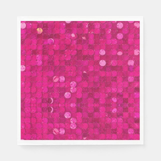 Guardanapo De Papel Hot Pink Sequin (Frente)