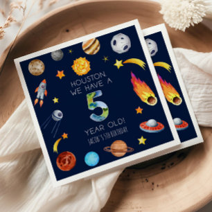 Guardanapo De Papel Houston Nós Temos Uma Festa De Aniversário De 5 An