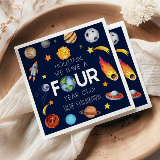 Guardanapo De Papel Houston Temos Uma Festa De Quarto Aniversário De Q (Criador carregado)