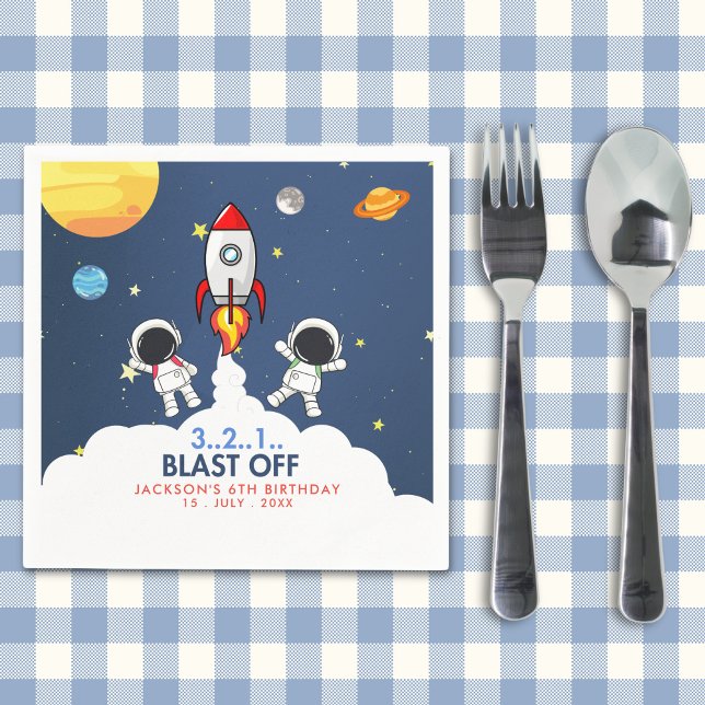 Guardanapo De Papel "Houston, We Have a Party!" Birthday boy (Criador carregado)