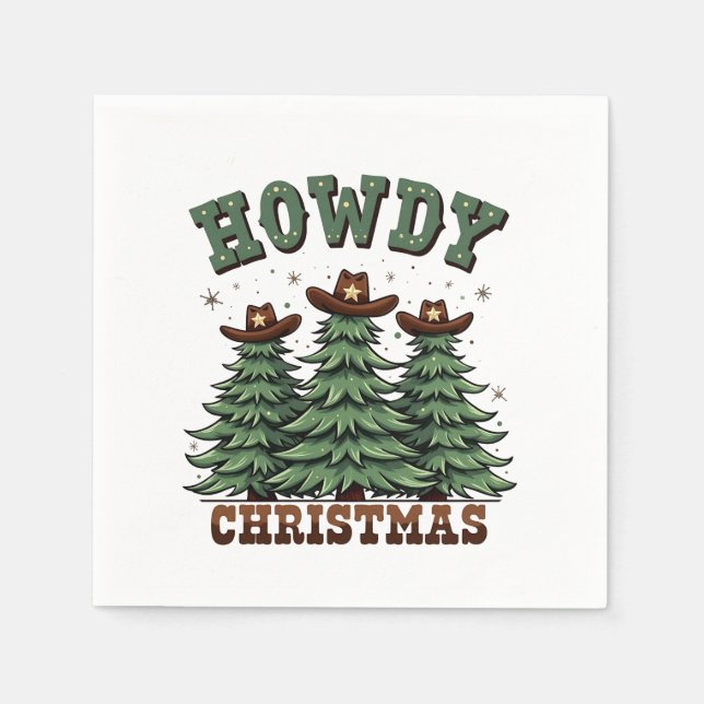 Guardanapo De Papel Howdy Christmas Cactus Western Xmas (Frente)