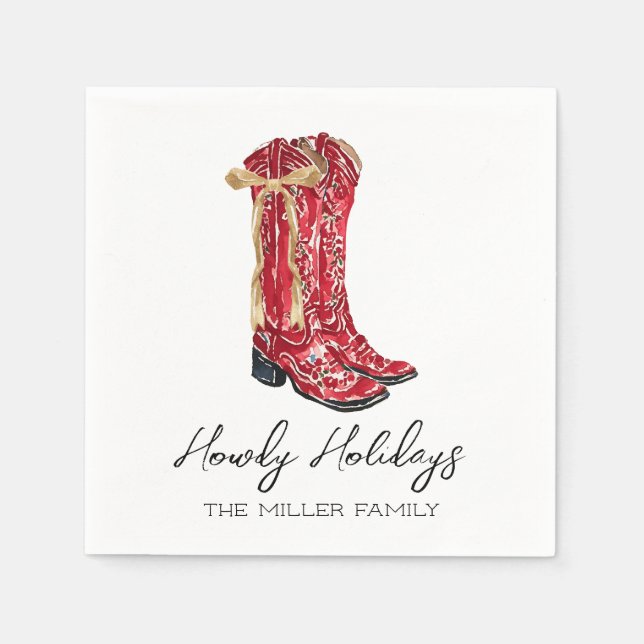 Guardanapo De Papel Howdy Holidays Cowgirl (Frente)